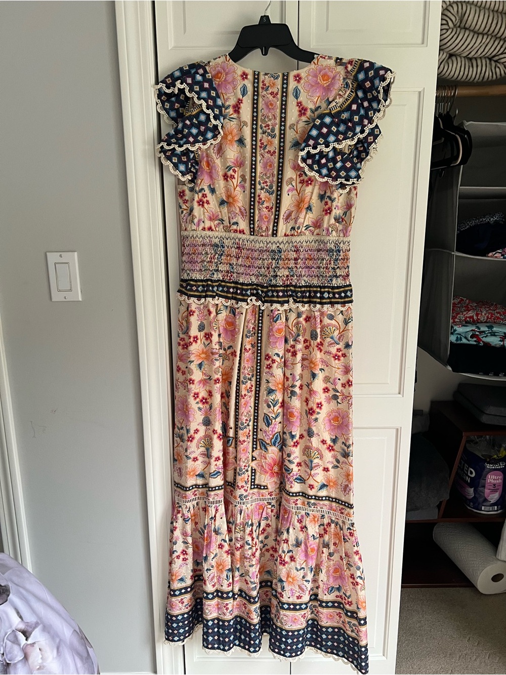 Farm Rio Superbloom Tapestry Maxi Dress in “Superbloom Tapestry Cream” - Picture 4 of 6